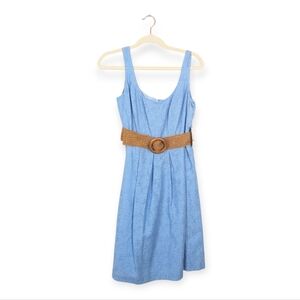 NWT Nine West Sky Blue Belted Sleeveless Dress Size 4